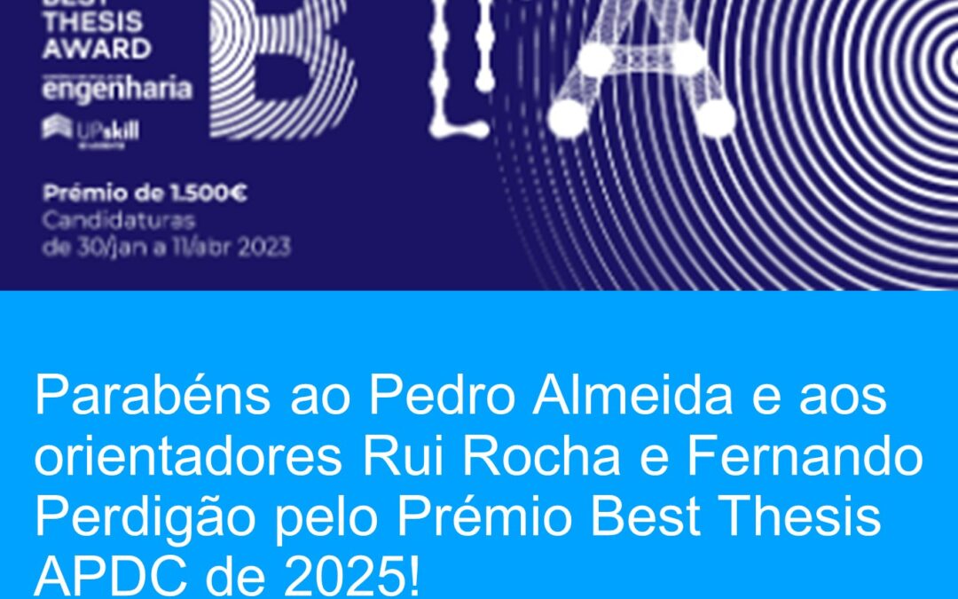 Parabéns ao Pedro Almeida e ao DEEC!