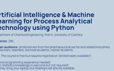 Curso – “Artificial Intelligence & Machine Learning for Process Analytical Technology using Python”.