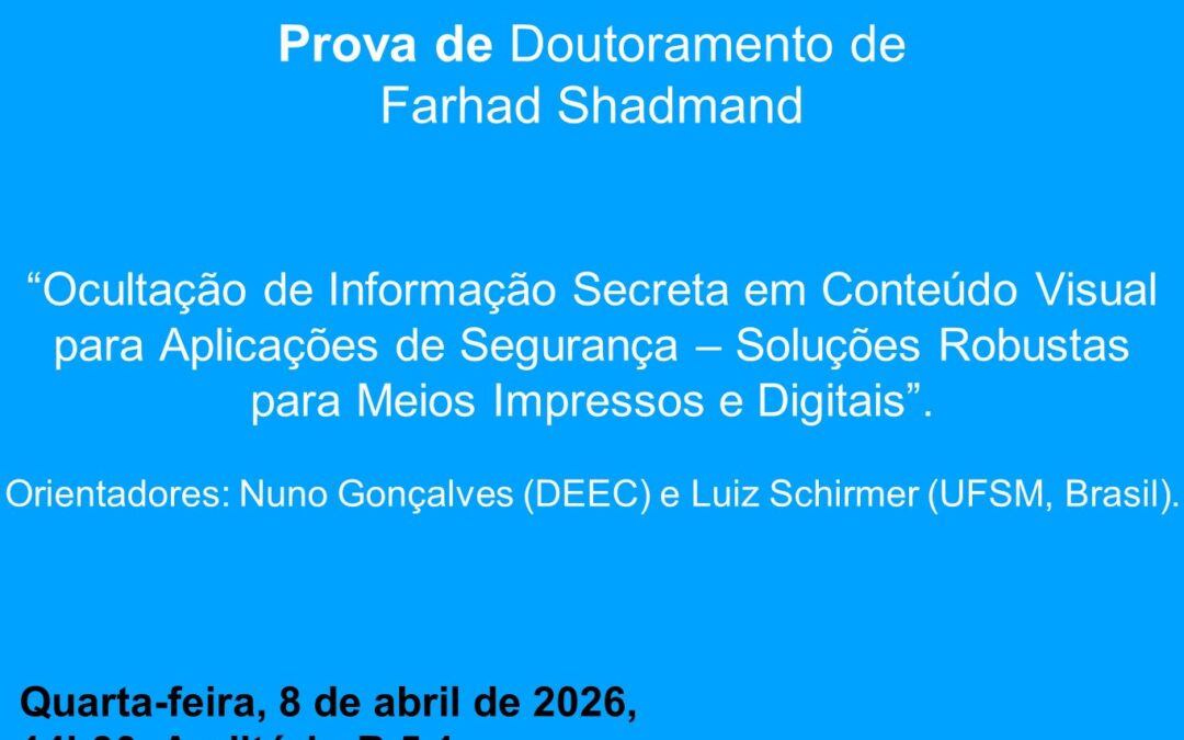 Prova de Doutoramento de Farhad Shadmand.
