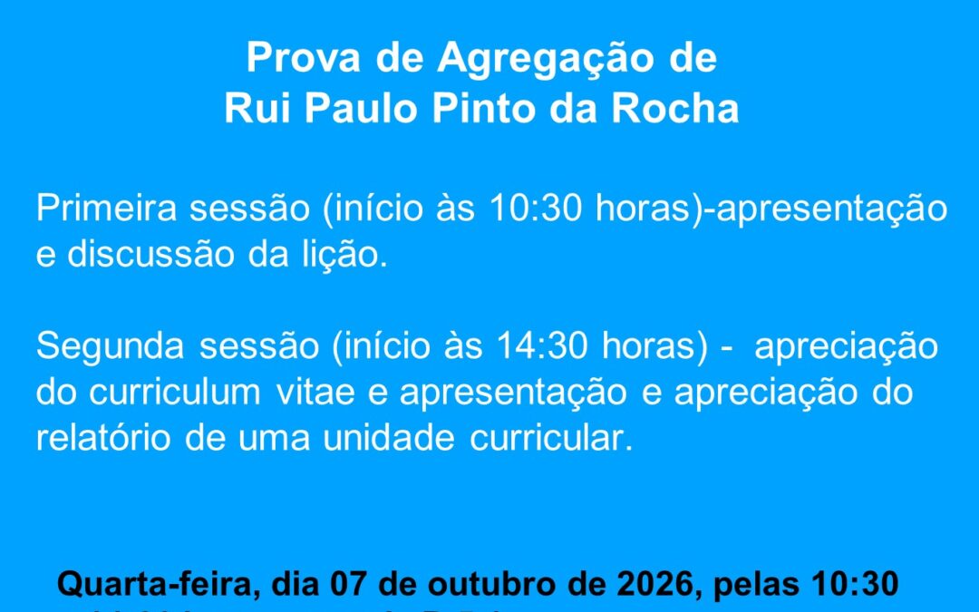 Prova de Agregação de Rui Paulo Pinto da Rocha
